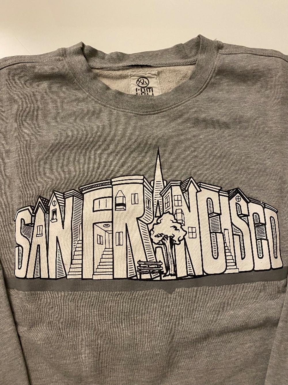 1AM San Francisco Graffiti Street Art Crewneck Sweatshirt Gray Men’s XL